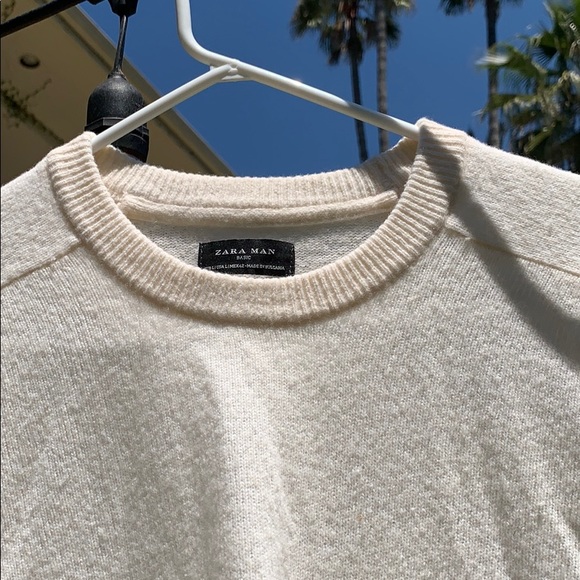 Men’s Zara Italian Yarn Crème Sweater (SIZE LARGE) - Picture 5 of 7